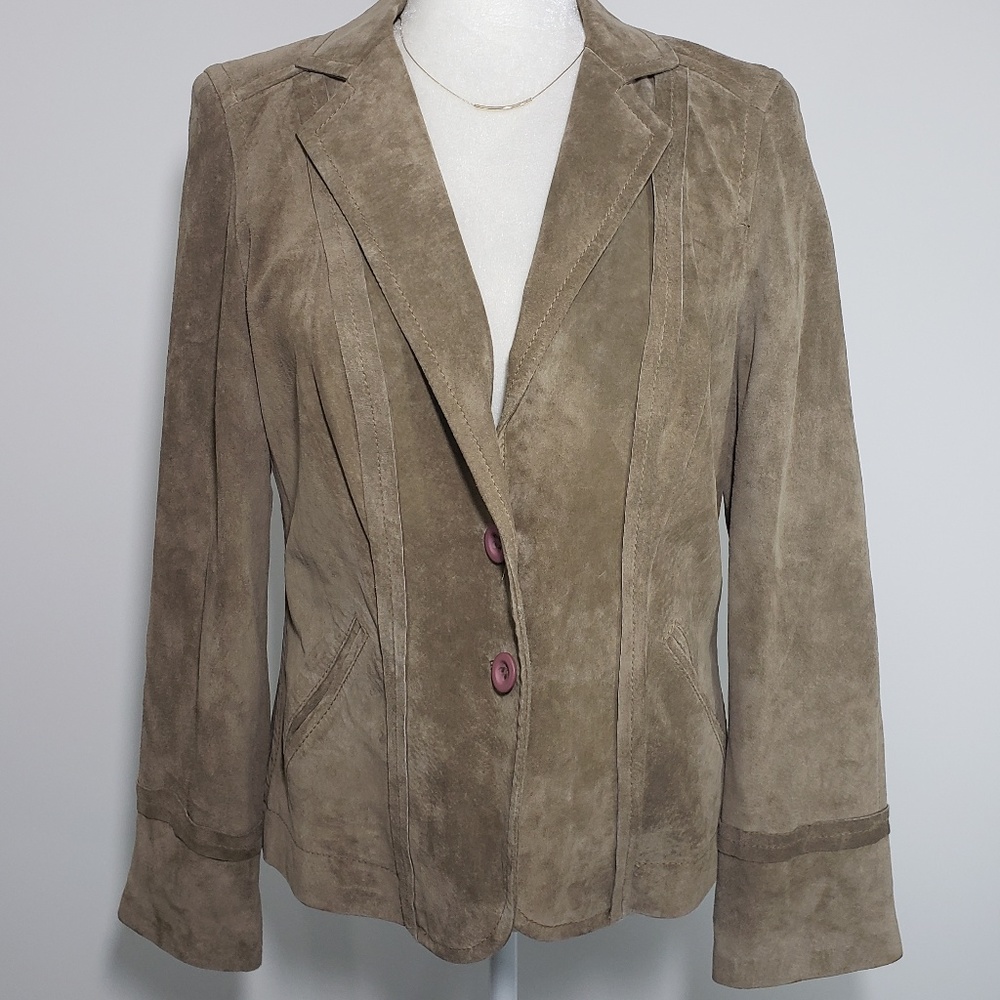 Sigrid Olsen Genuine Leather/Suede Jacket, Size M
